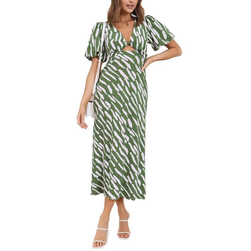 Leon Gori Womens Short Sleeve Midi Dress